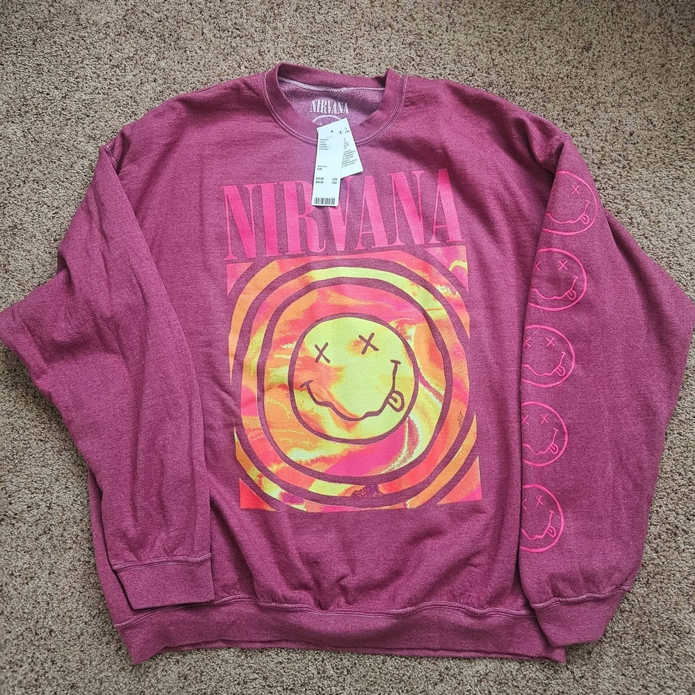 Urban Outfitters Burgundy Nirvana Sweatshirt